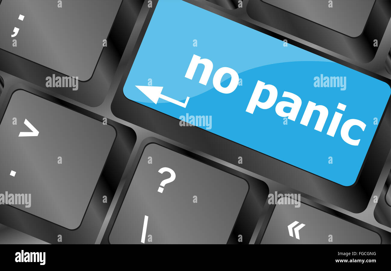 Pas de panique touche sur clavier d'ordinateur - concept social Banque D'Images