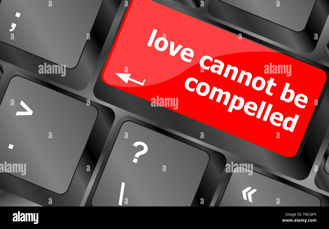 L'amour ne peut pas être contrainte mots montrant l'amour et des sentiments sur les touches du clavier Banque D'Images