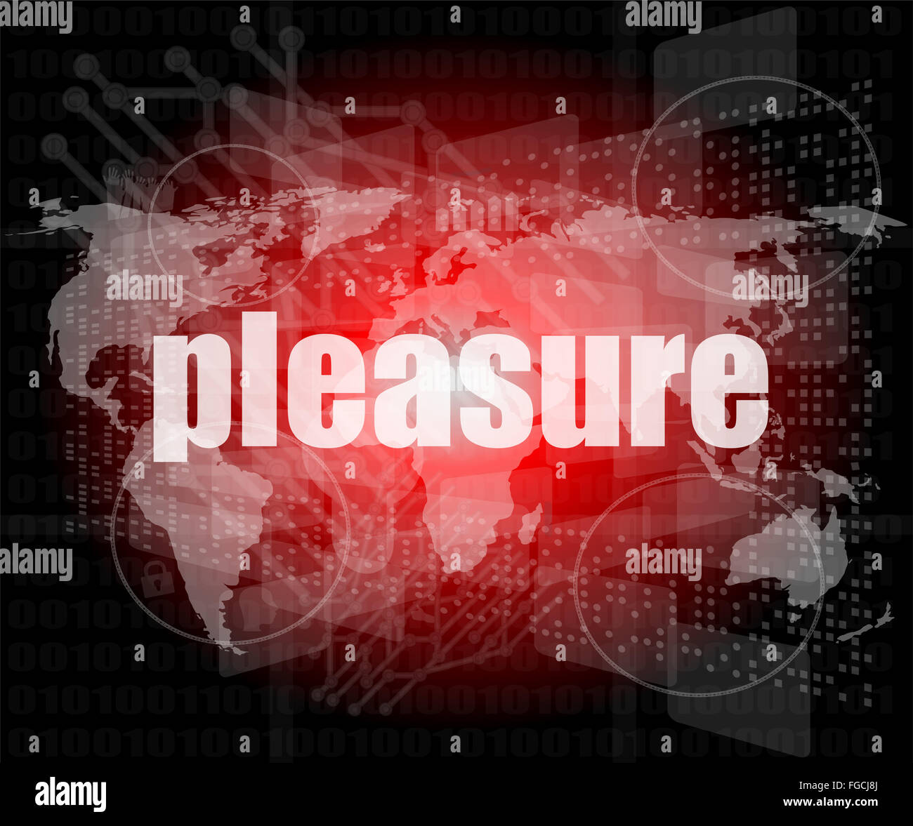 Concept d'entreprise : mot plaisir sur fond de l'écran tactile numérique Banque D'Images