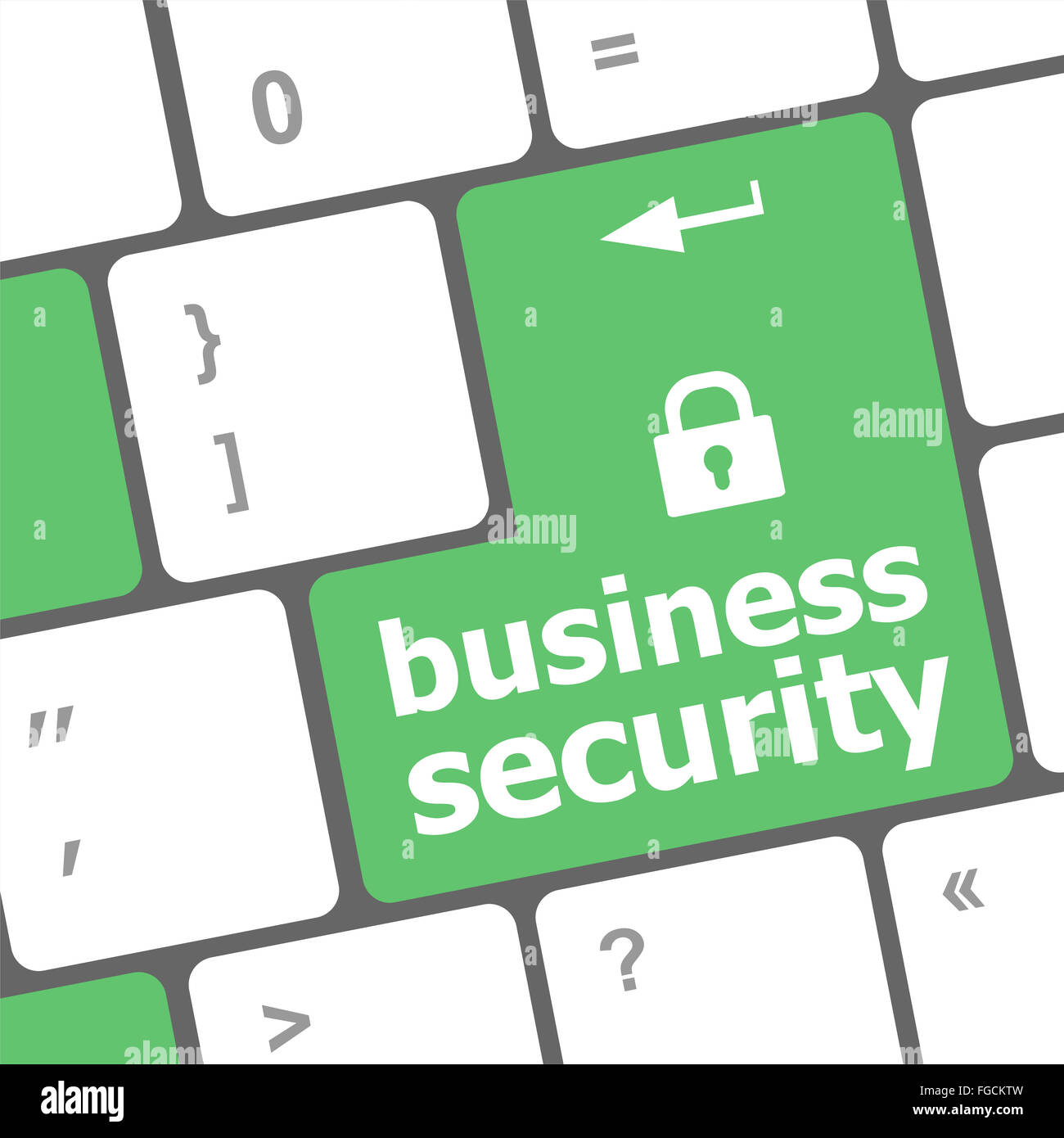 Business clé de sécurité sur le clavier d'ordinateur portable Banque D'Images