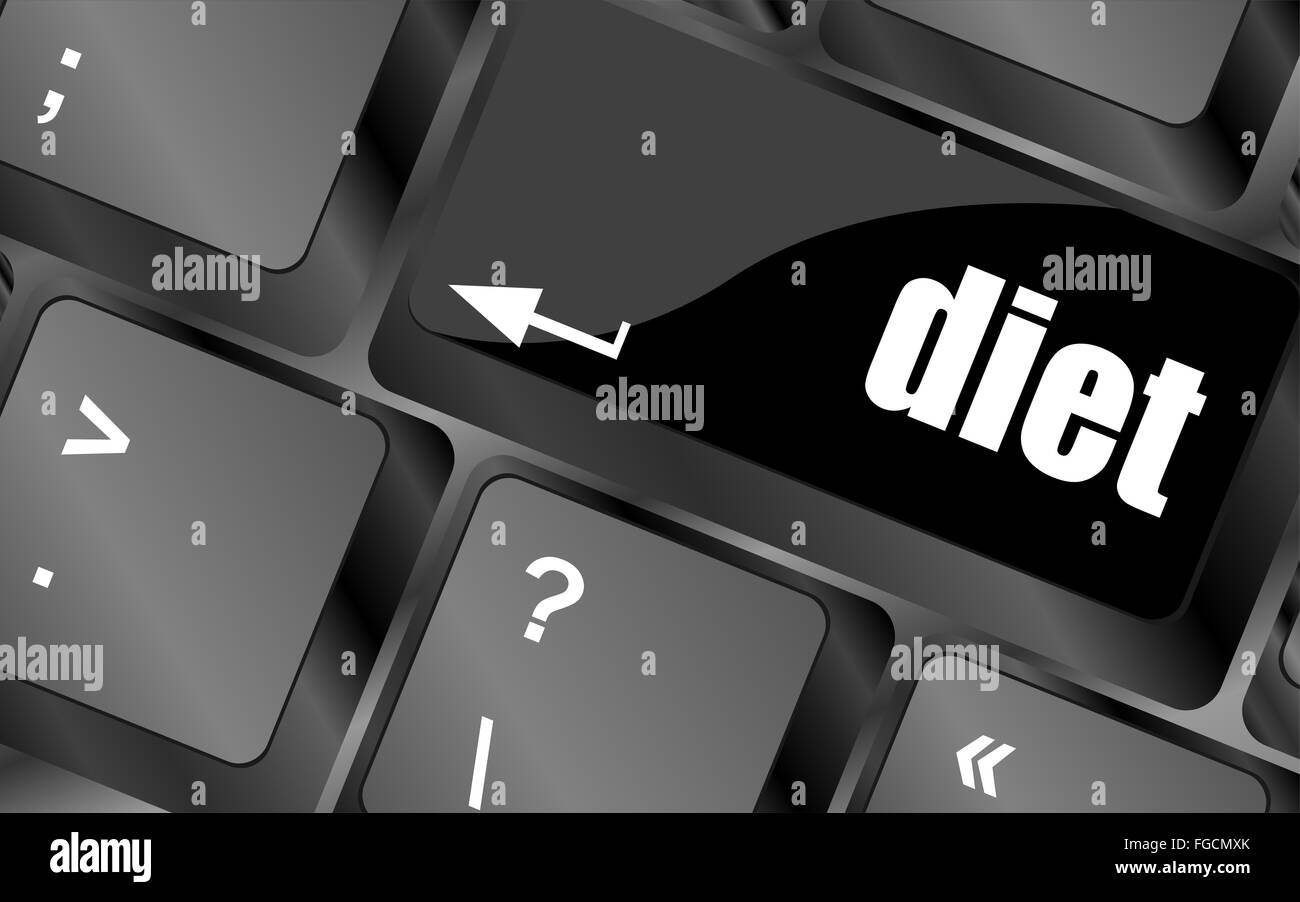 Santé alimentation bouton sur ordinateur clavier pc Banque D'Images