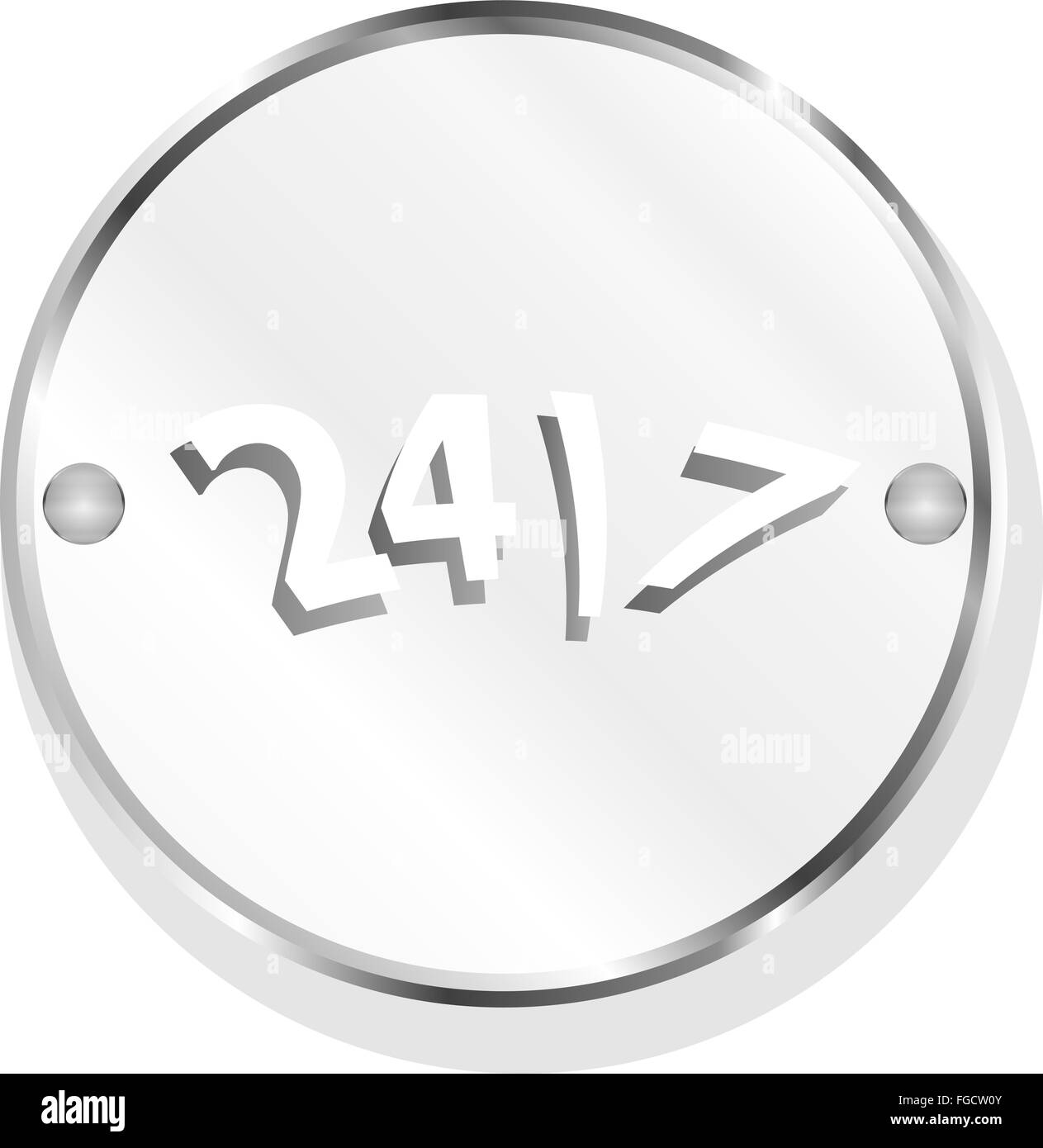 24 bouton heure web icon isolated on white Banque D'Images