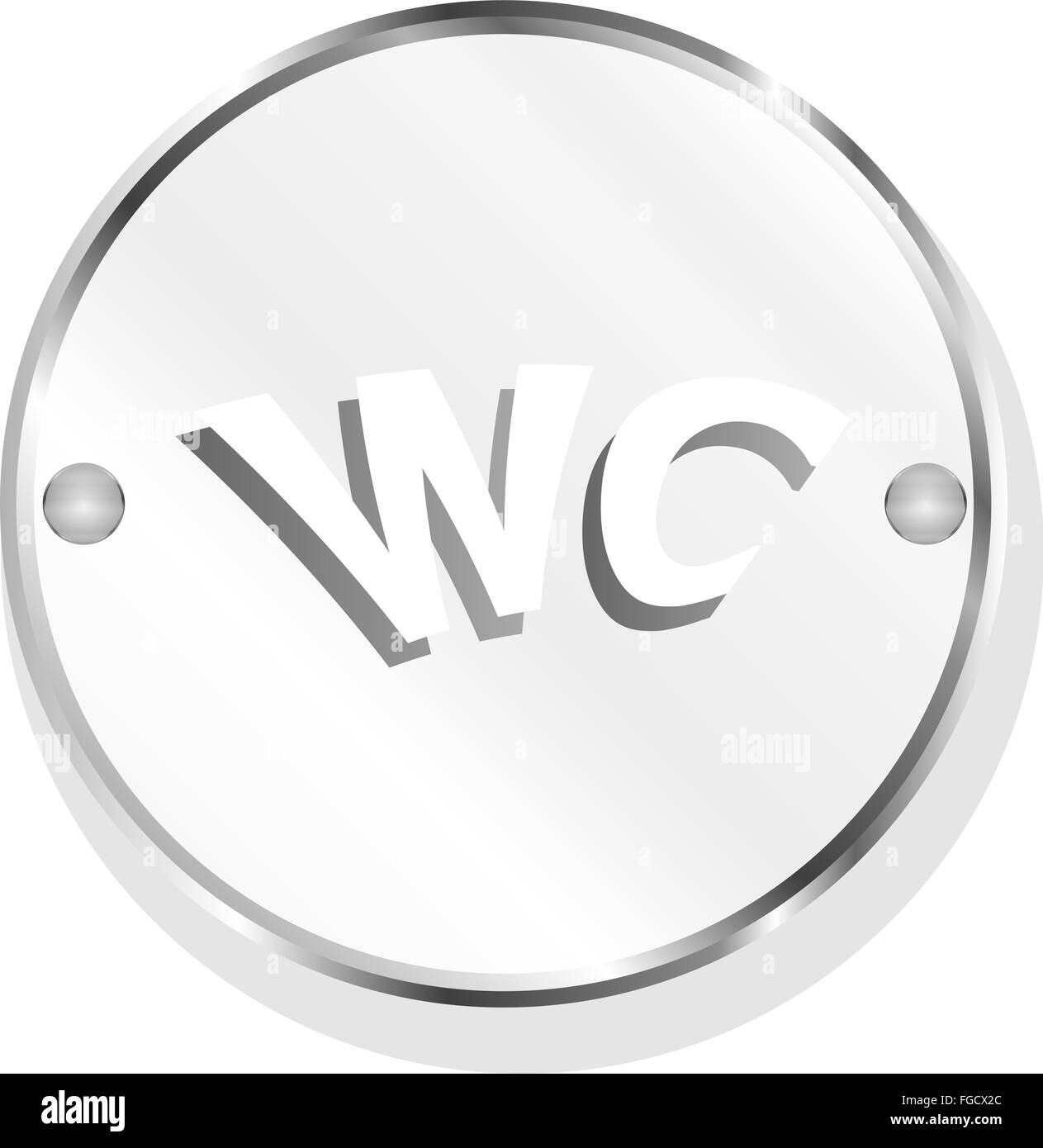 Wc, icône bouton web isolated on white Banque D'Images