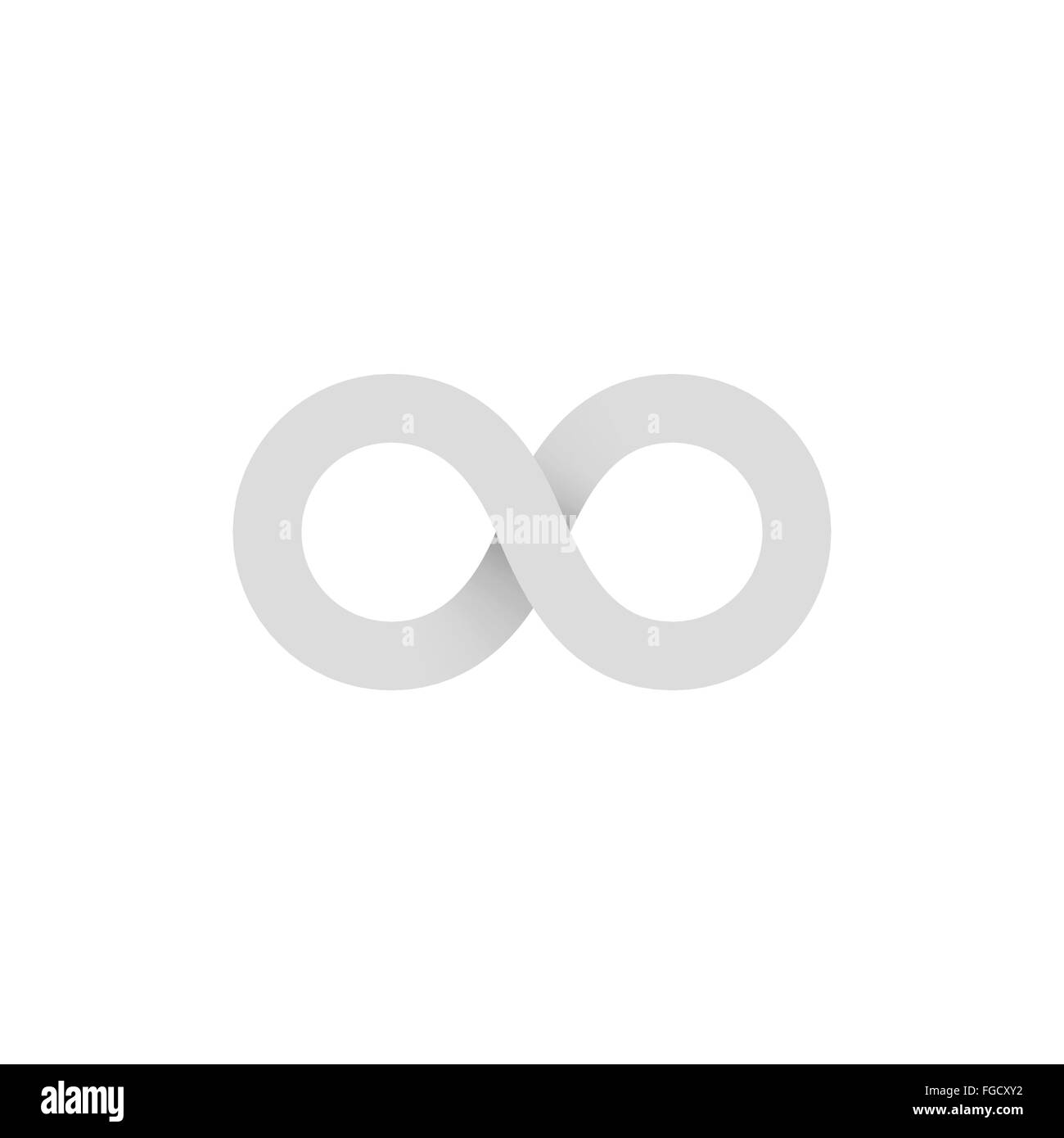 Signe infini couleurs métalliques sur un fond blanc. Illustration de Vecteur