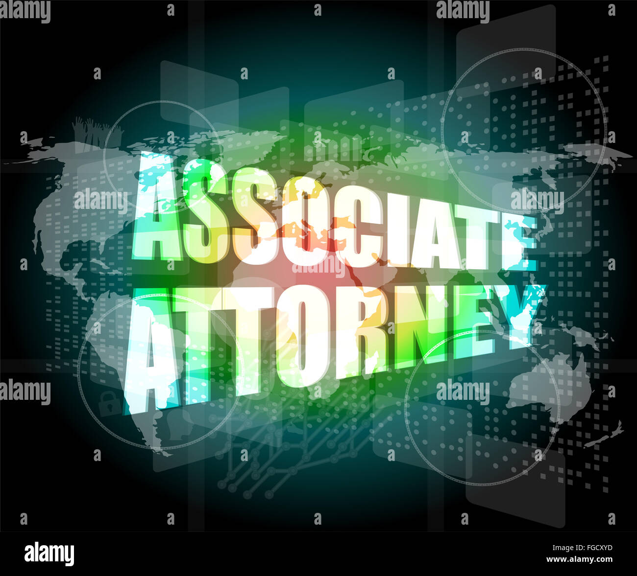 Procureur adjoint mots sur écran digital Banque D'Images