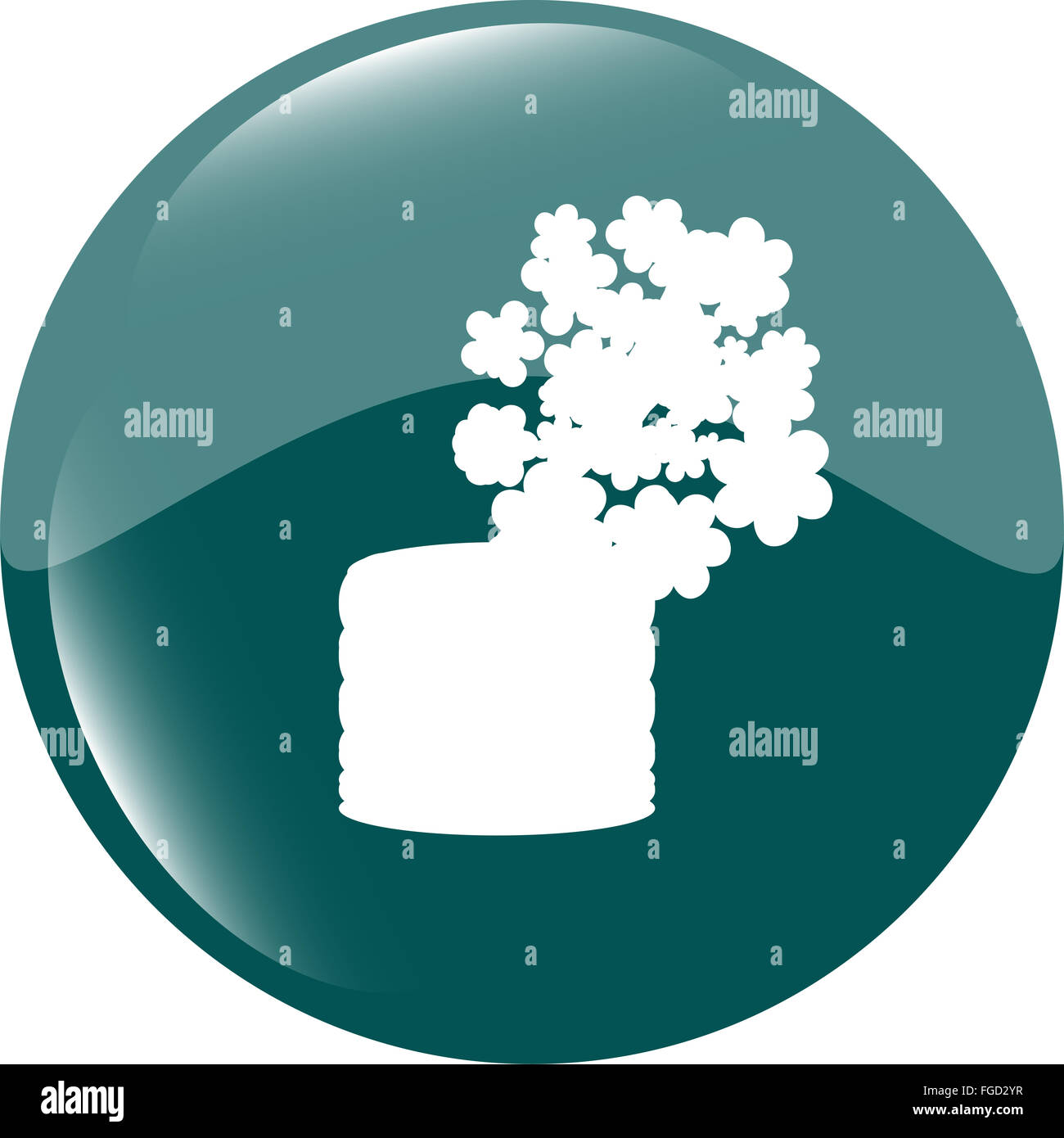 Fleurs en pot, l'icône bouton web app isolated on white Banque D'Images