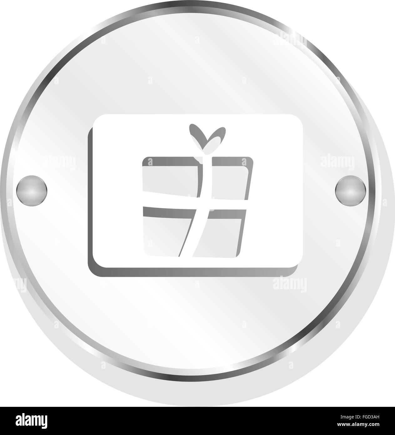 Icône cadeaux bouton web app isolated on white Banque D'Images