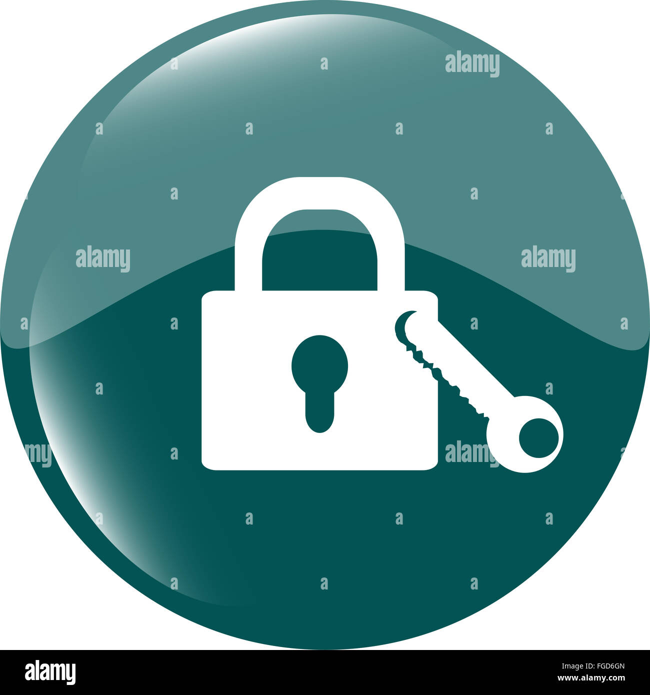 Icône de verrouillage - web app button isolated on white Banque D'Images