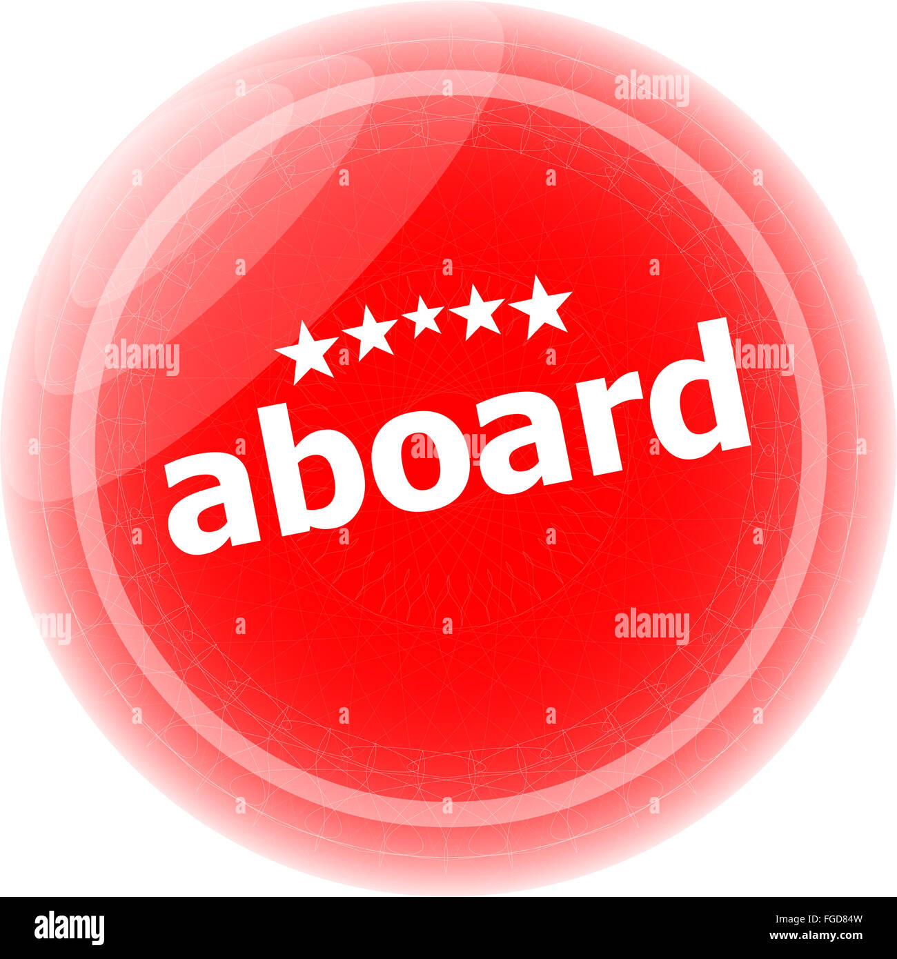 Mot à bord autocollants icône bouton isolated on white Banque D'Images