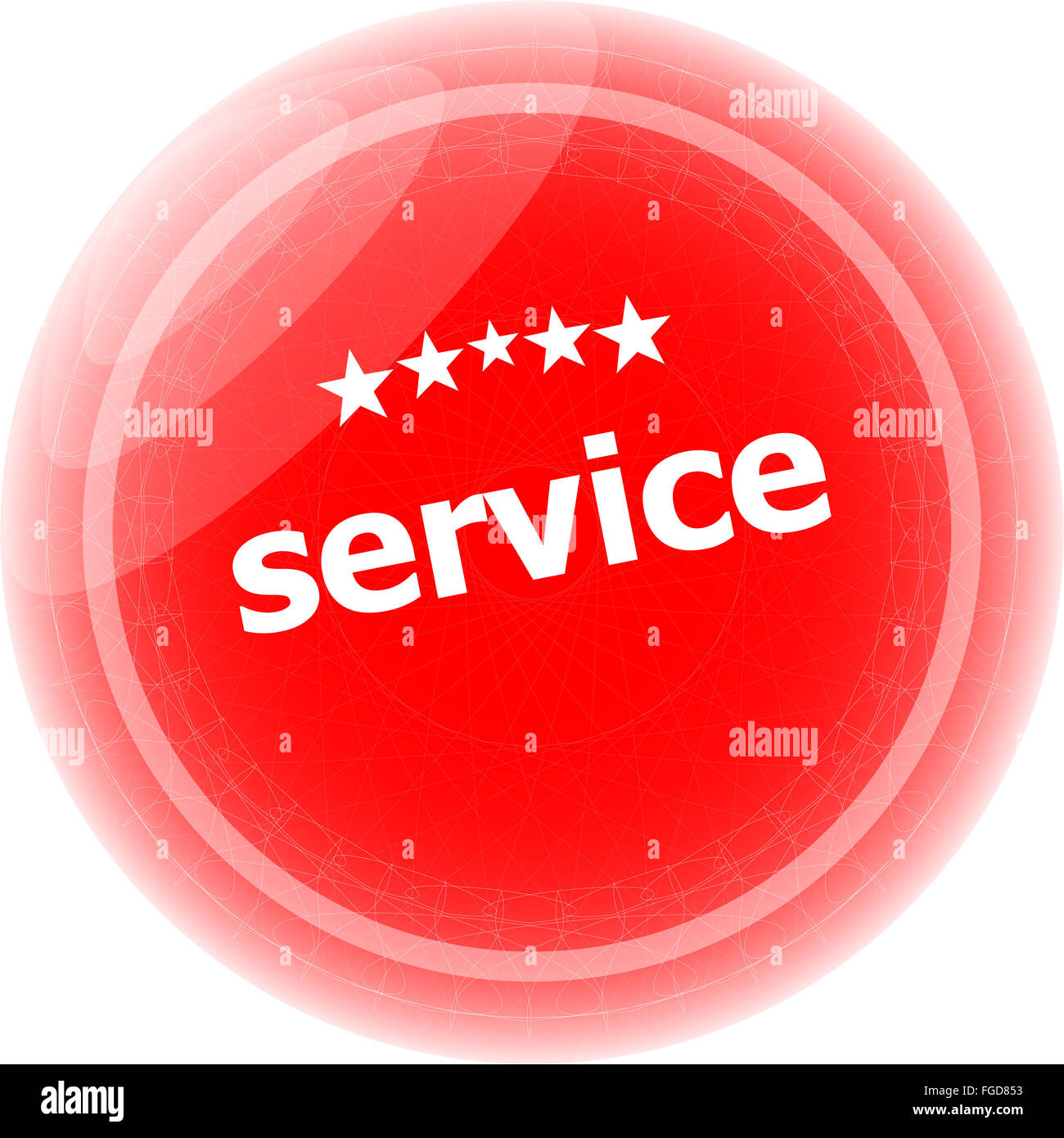 Service sur timbres en caoutchouc rouge sur un fond blanc Banque D'Images