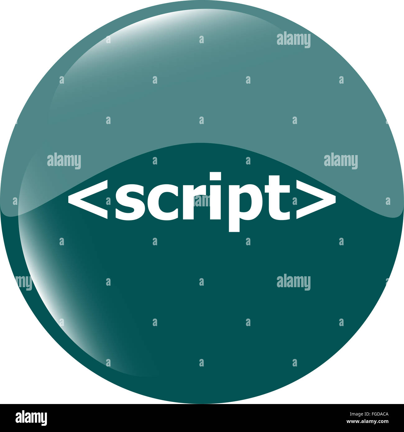 Icône de signe de script. Symbole de langage de programmation. Boutons de cercles Banque D'Images