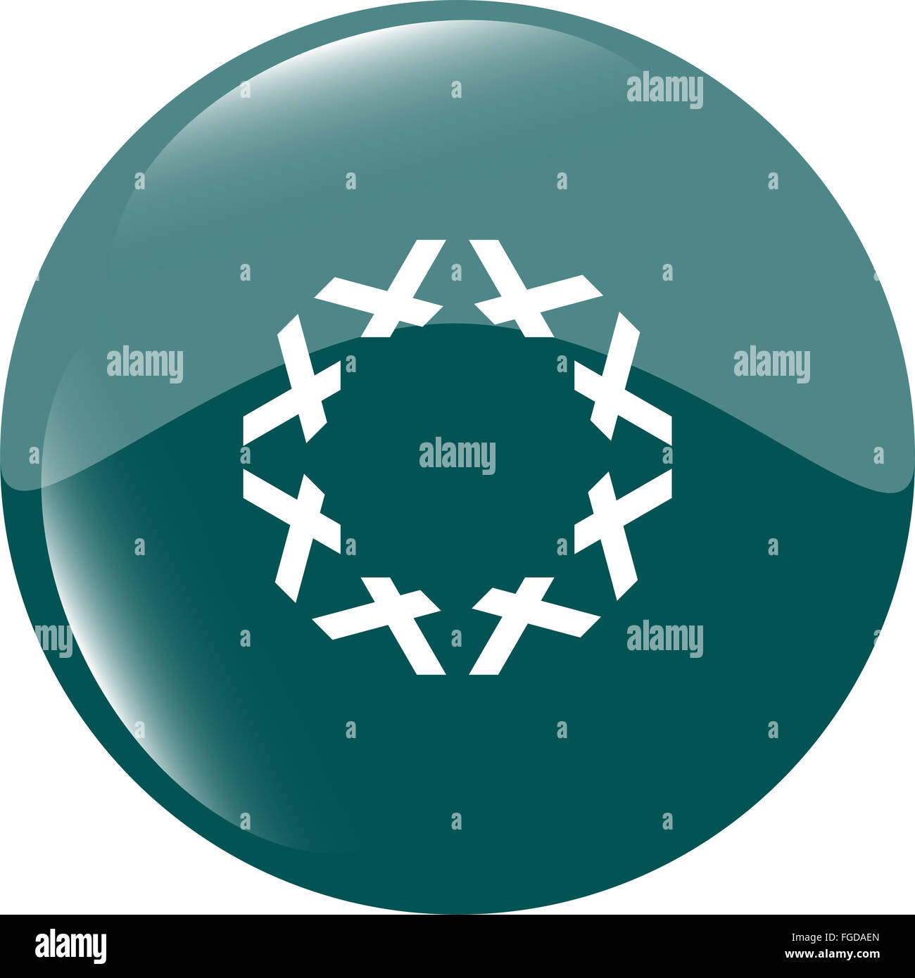 Icône Apps. abstract signe sur le bouton web isolated on white Banque D'Images