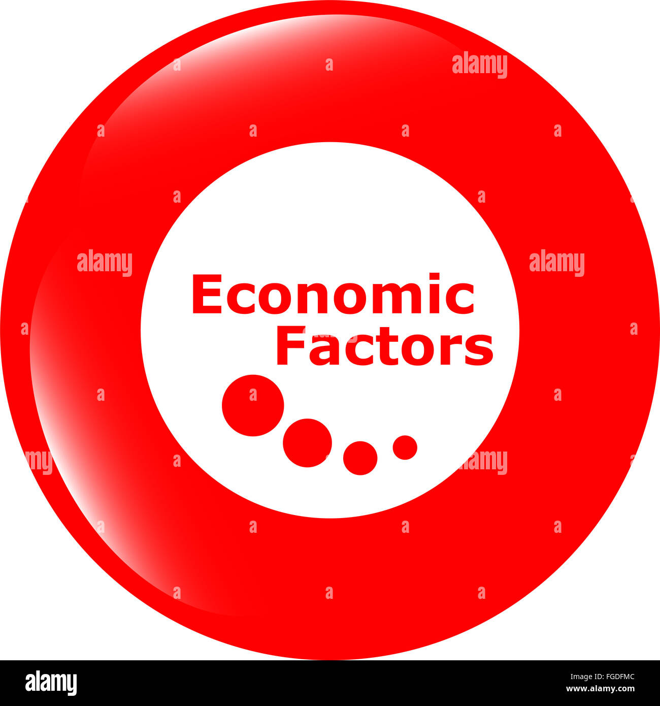 Les facteurs économiques, l'icône bouton web isolated on white Banque D'Images