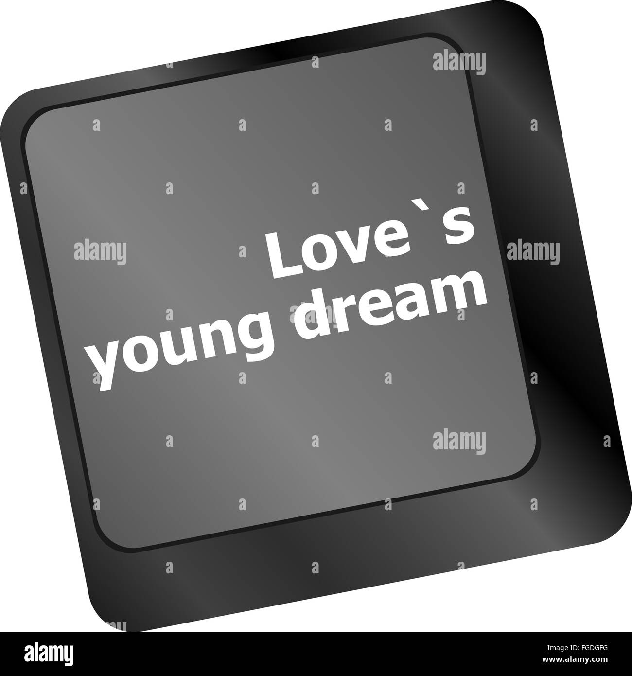 L'amour s jeune rêve touche clavier ou sur internet montrant concept Banque D'Images