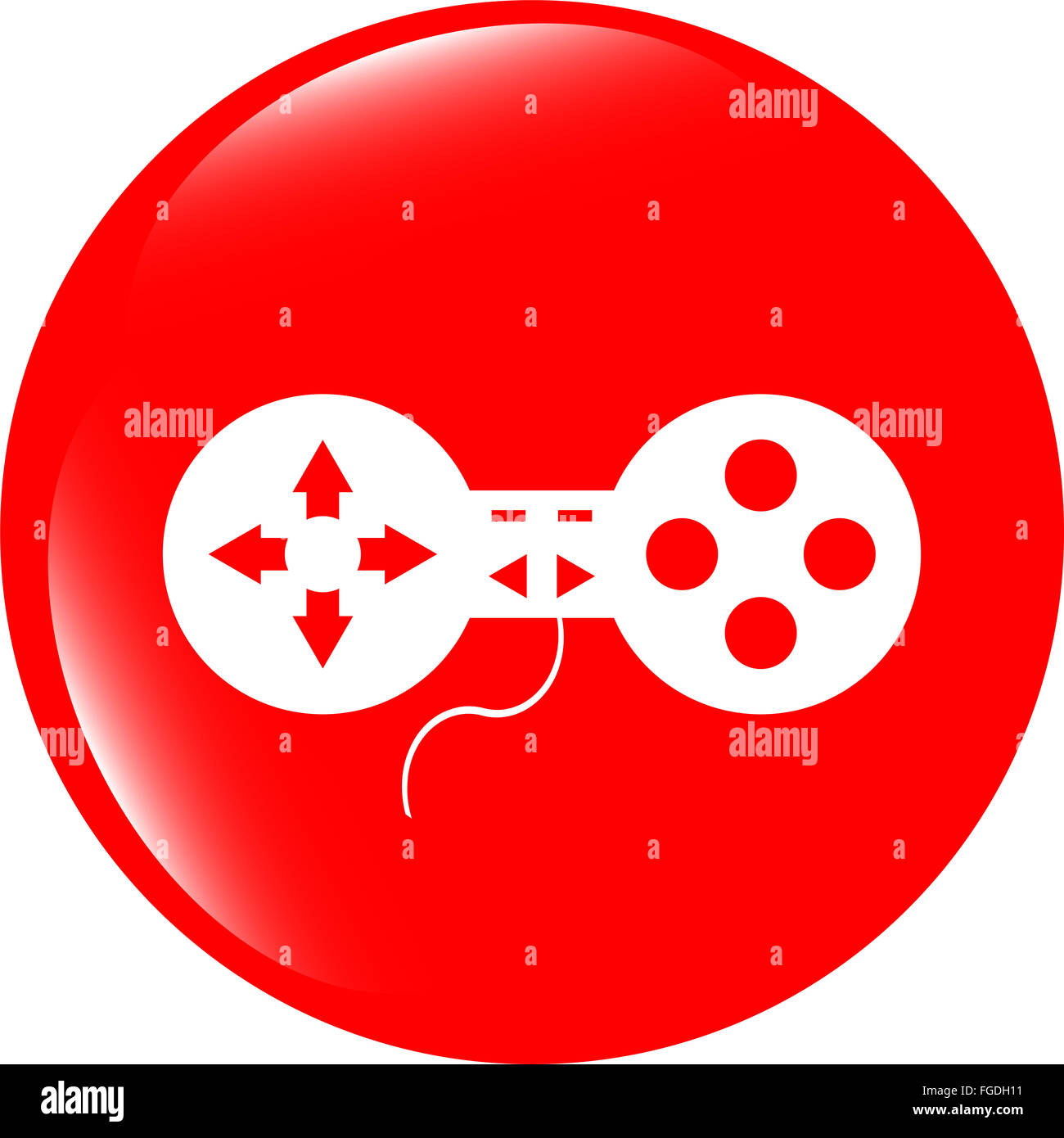 Contrôleur de jeu web icon, bouton isolated on white Banque D'Images