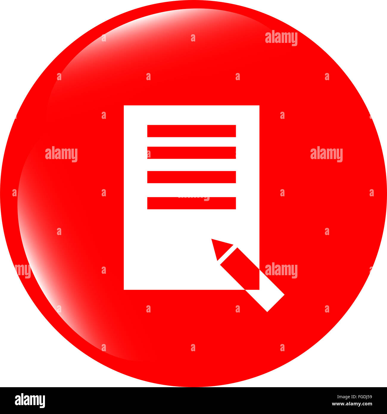 Modifier document signer l'icône. Le bouton Modifier le contenu. L'interface utilisateur moderne bouton site web Banque D'Images
