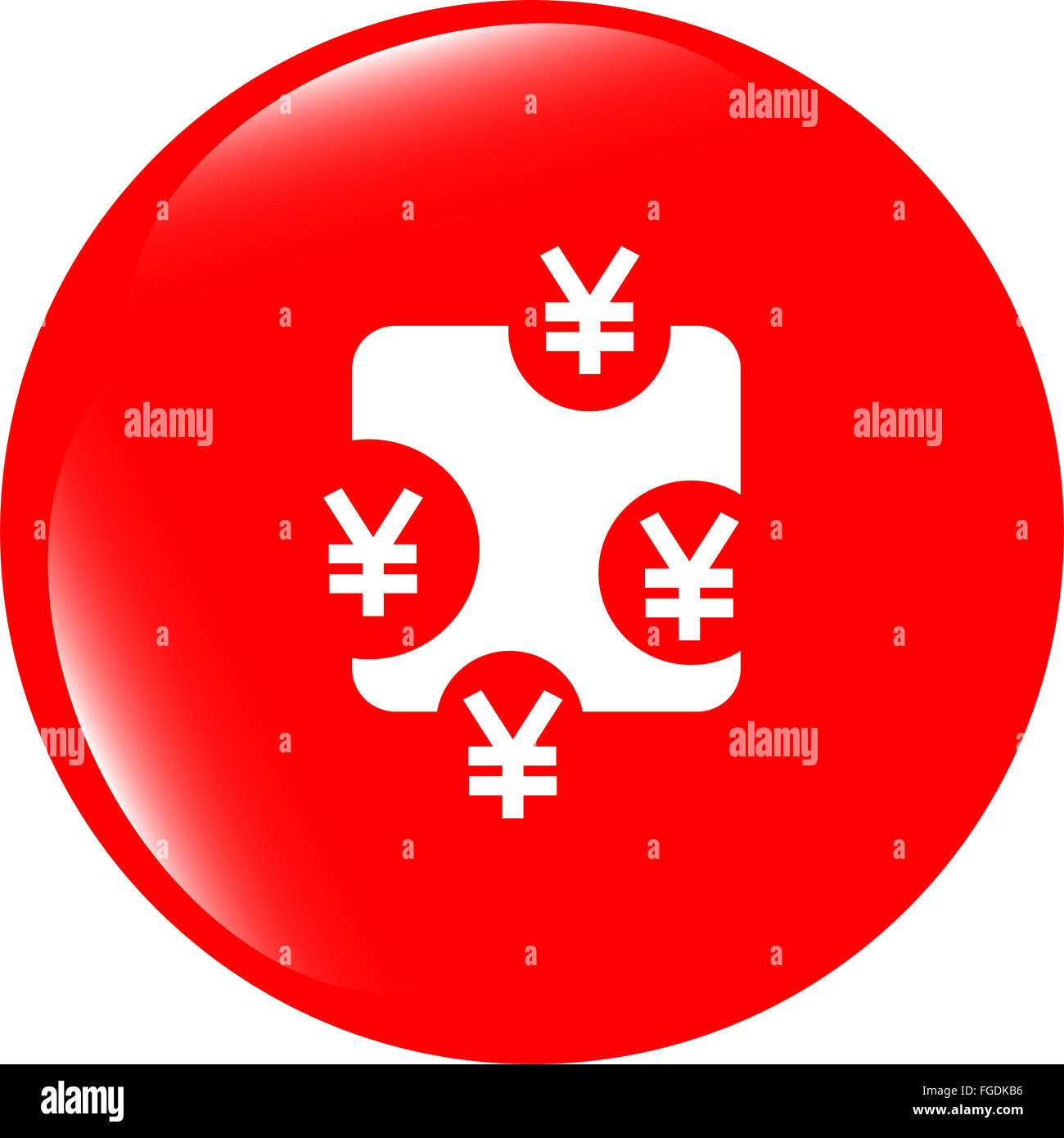 Cloud avec Yen JPY sign. L'icône bouton web isolated on white Banque D'Images