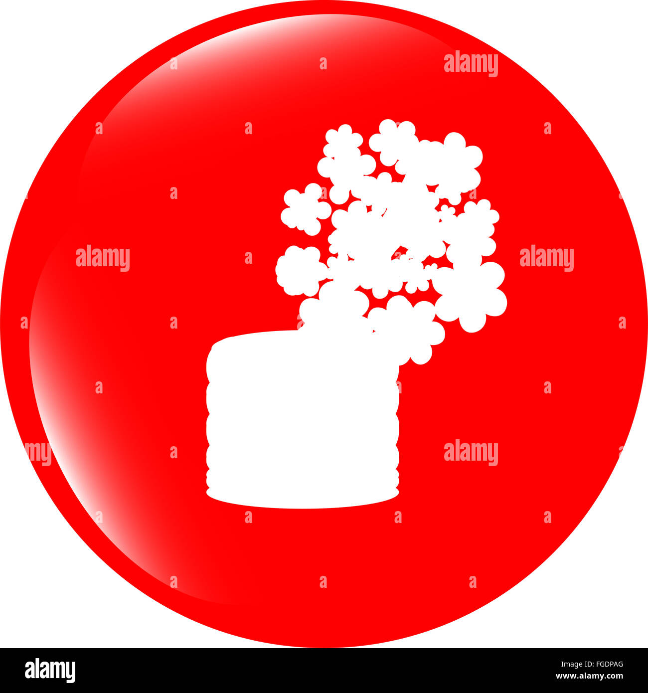 Fleurs en pot, l'icône bouton web app isolated on white Banque D'Images