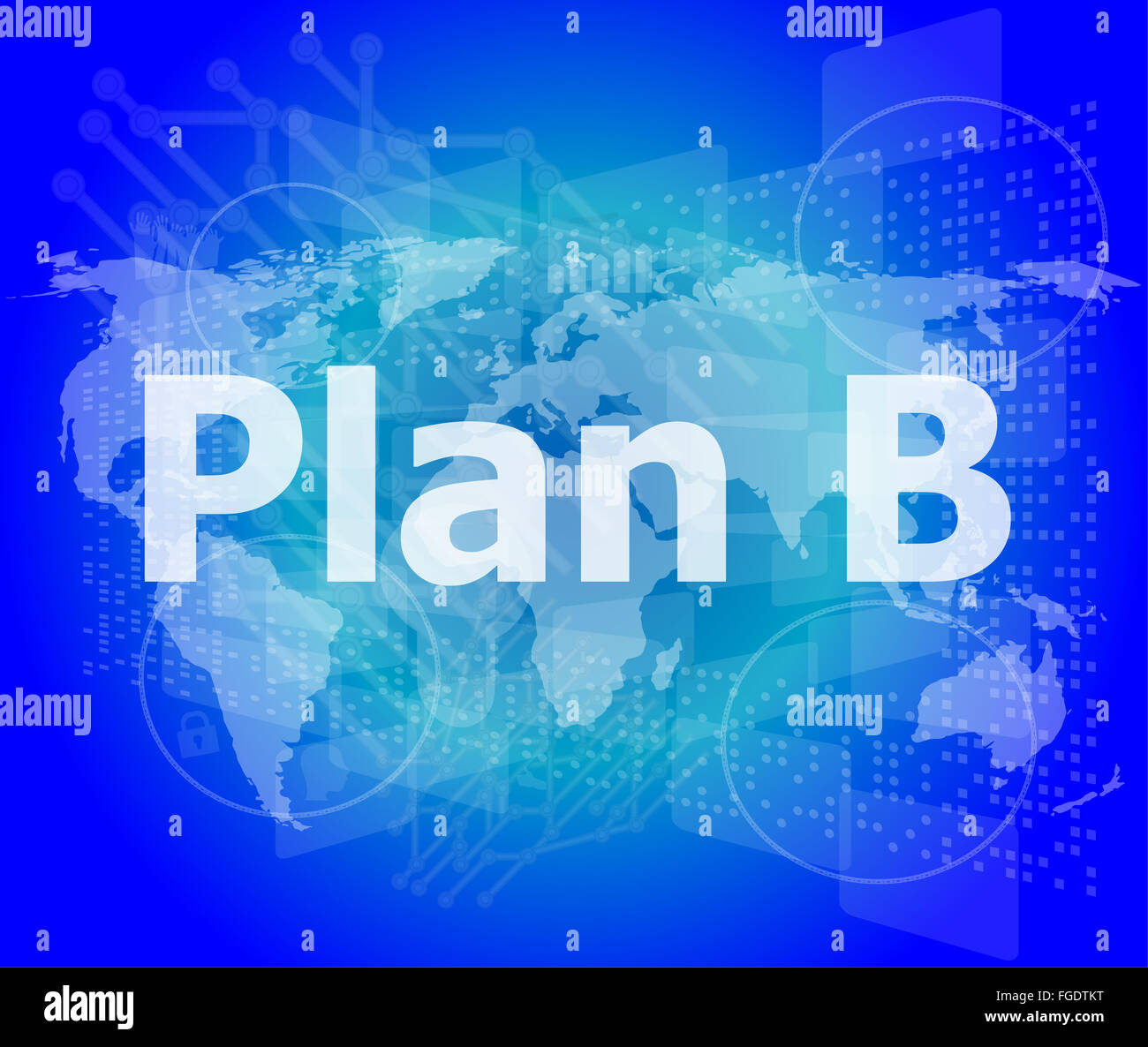 Le mot plan b sur l'écran numérique, concept d'entreprise Banque D'Images