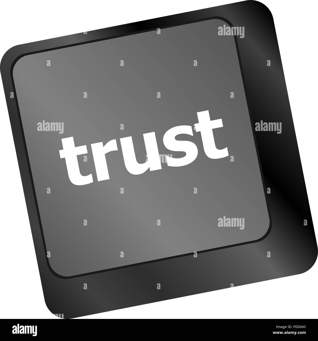 Touche du clavier de l'ordinateur avec le bouton de confiance, concept d'entreprise Banque D'Images