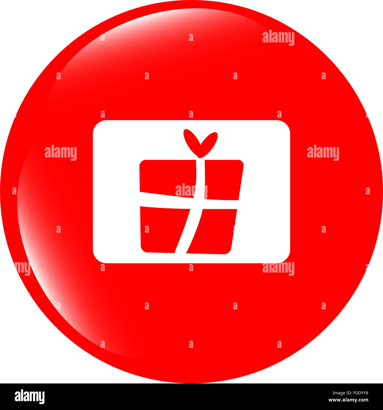 Icône cadeau - metal bouton app pour Noël et d'halloween Banque D'Images