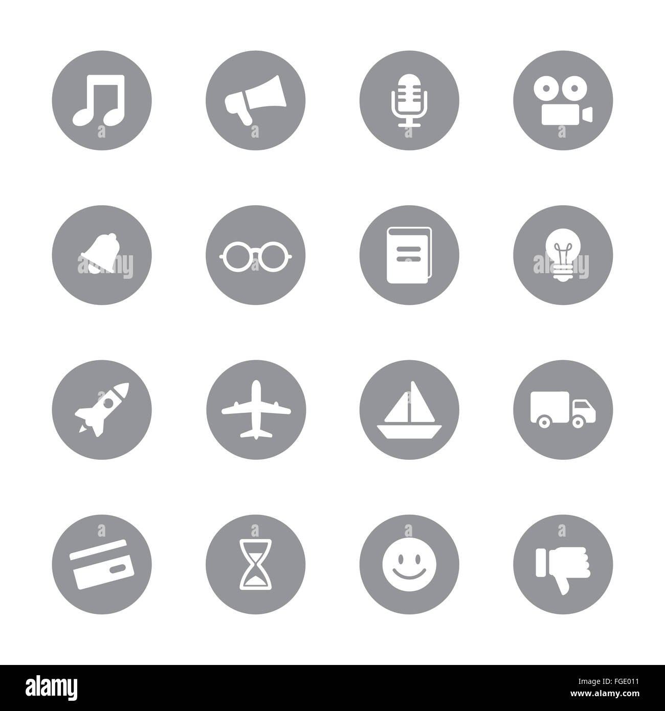 [JPEG] web icon set sur 5 cercle gris pour le web design, l'interface utilisateur (IU), l'infographie et de l'application mobile (apps) Banque D'Images