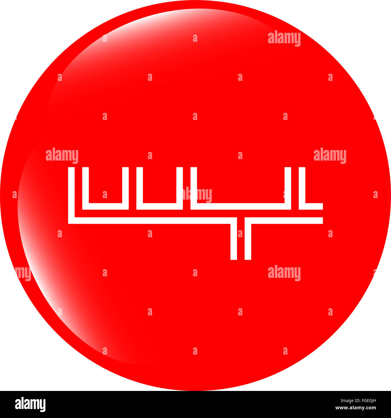 Icône Apps. abstract signe sur le bouton web isolated on white Banque D'Images