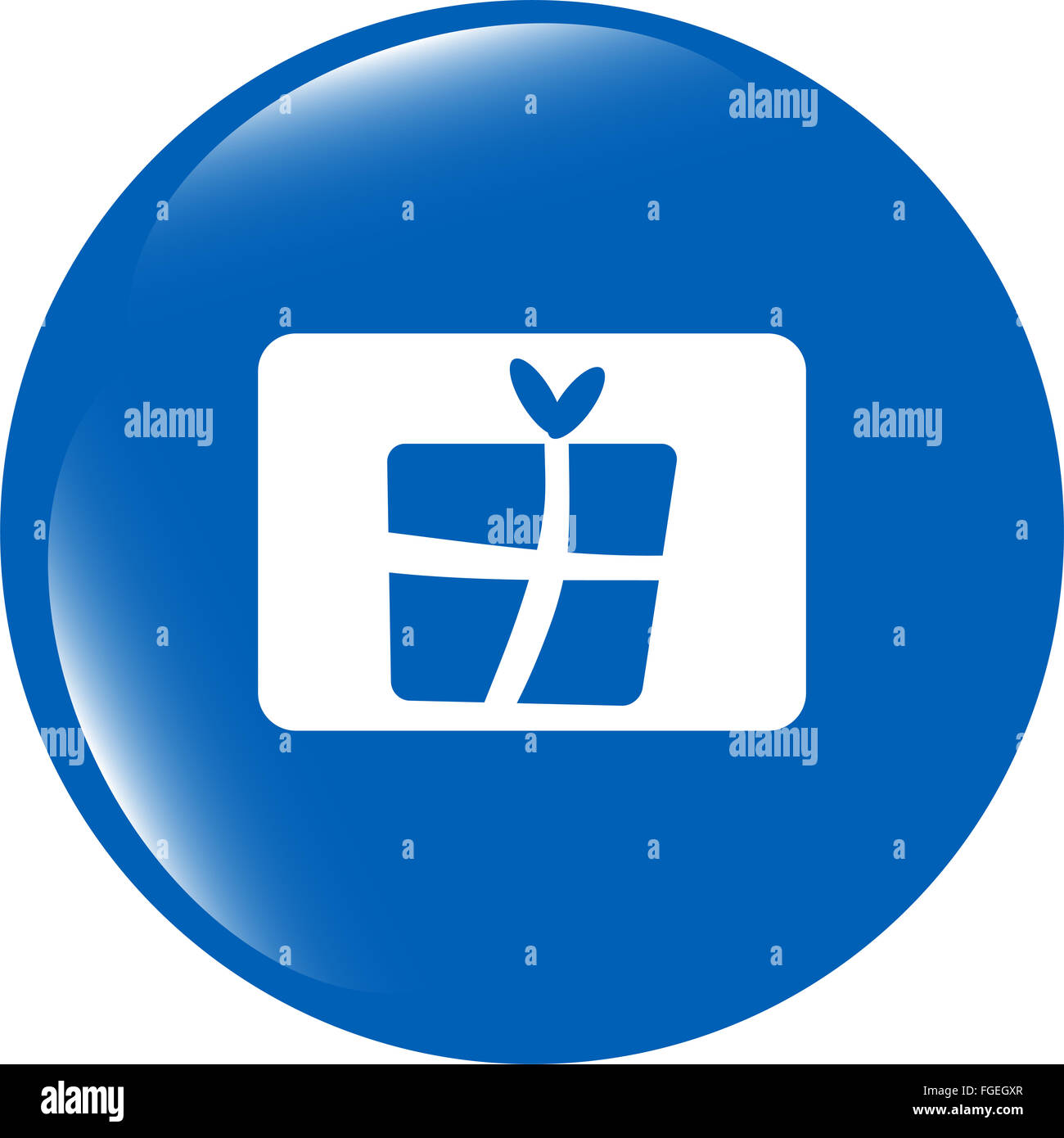 Icône cadeau - metal bouton app pour Noël et d'halloween Banque D'Images