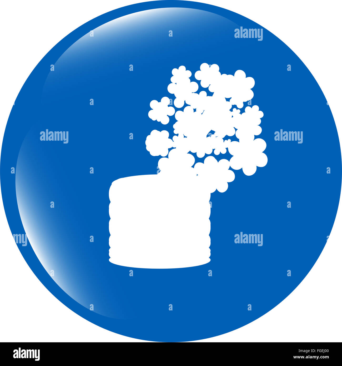 Fleurs en pot, l'icône bouton web app isolated on white Banque D'Images