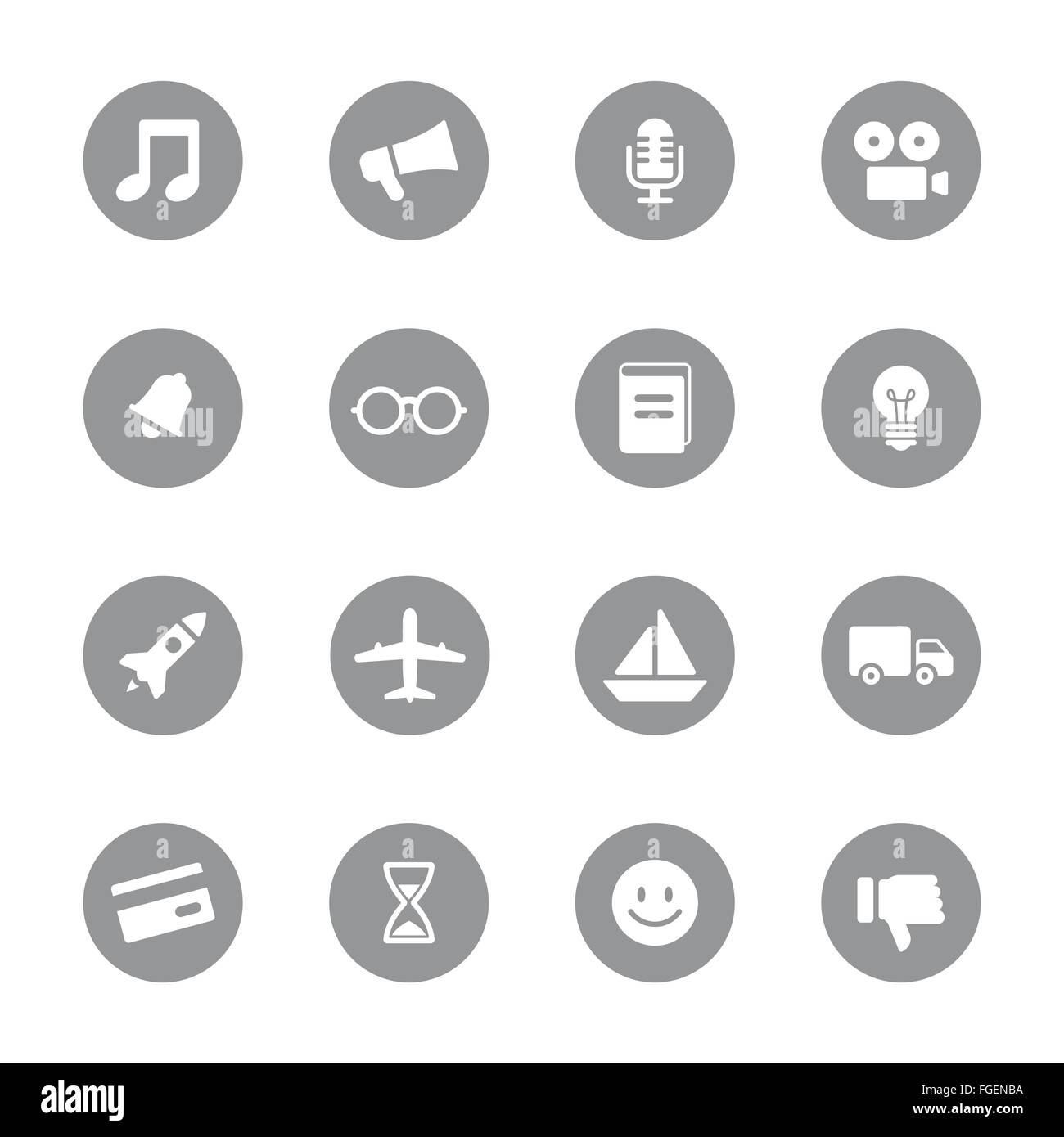 [EPS10] web icon set sur 5 cercle gris pour le web design, l'interface utilisateur (IU), l'infographie et de l'application mobile (apps) Illustration de Vecteur