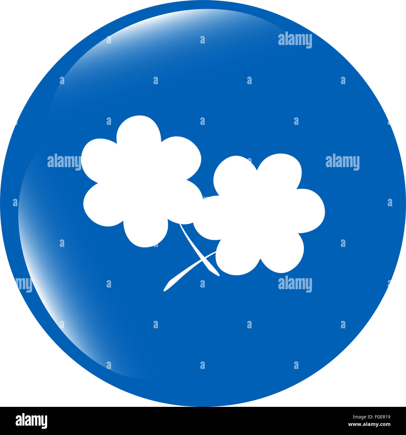 Web App fleur bouton icône brillant isolé sur fond blanc Banque D'Images