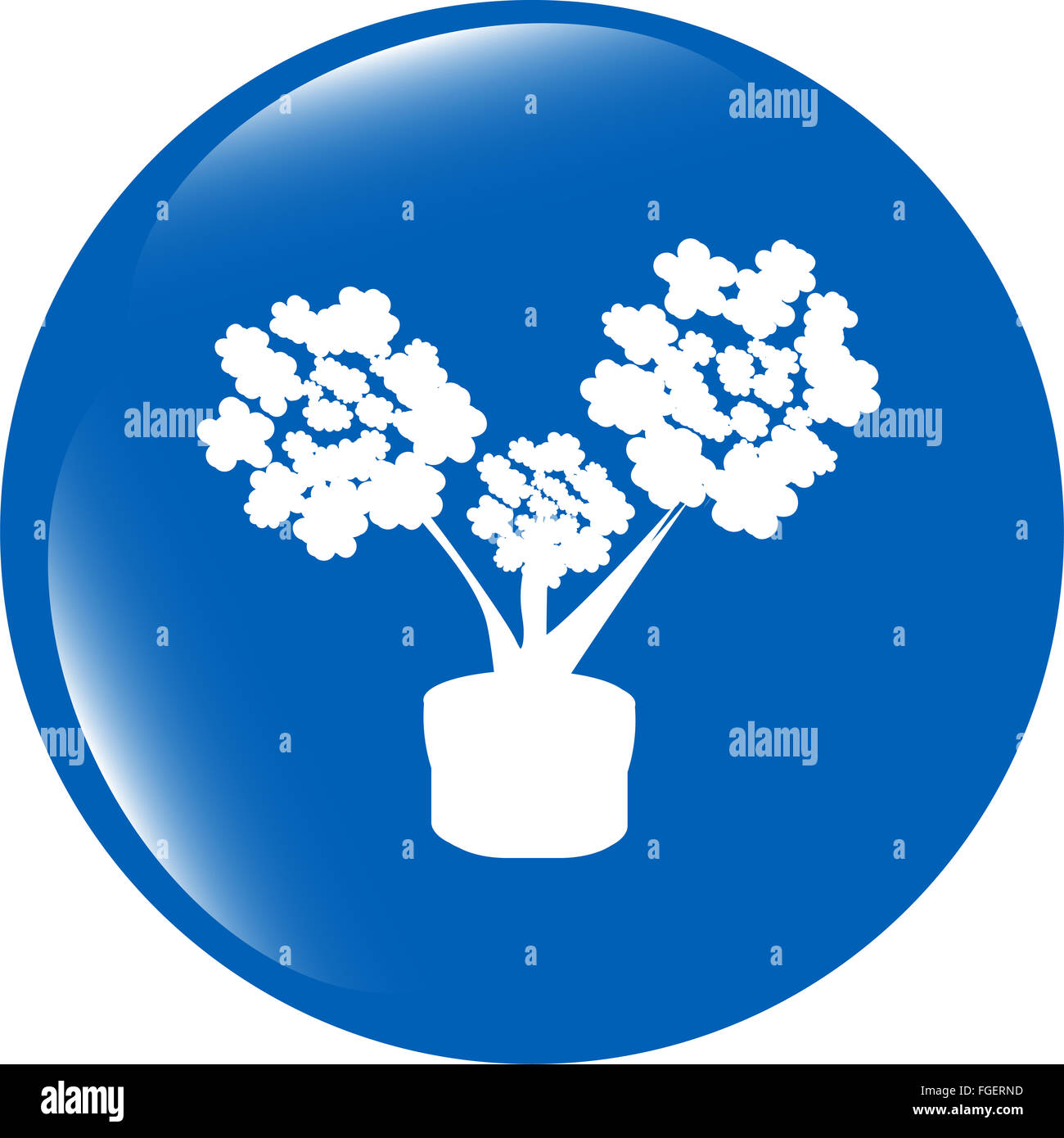 Icône Bouton fleurs web app isolé sur fond blanc Banque D'Images