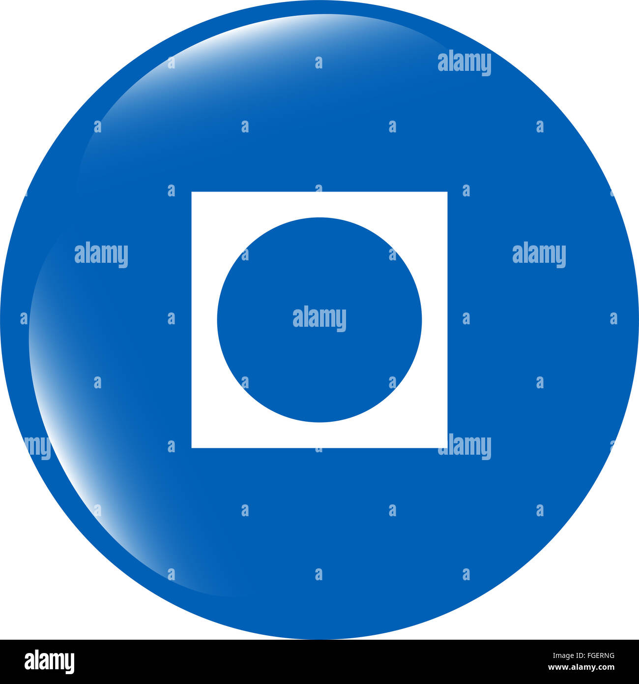 Icône Apps. abstract signe sur le bouton web isolated on white Banque D'Images