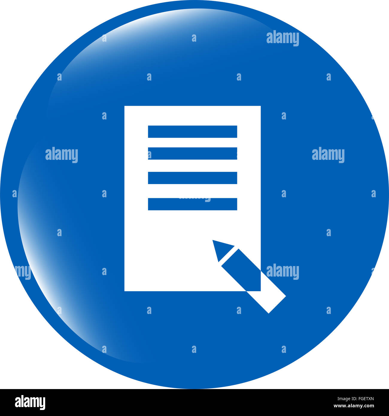 Modifier document signer l'icône. Le bouton Modifier le contenu. L'interface utilisateur moderne bouton site web Banque D'Images