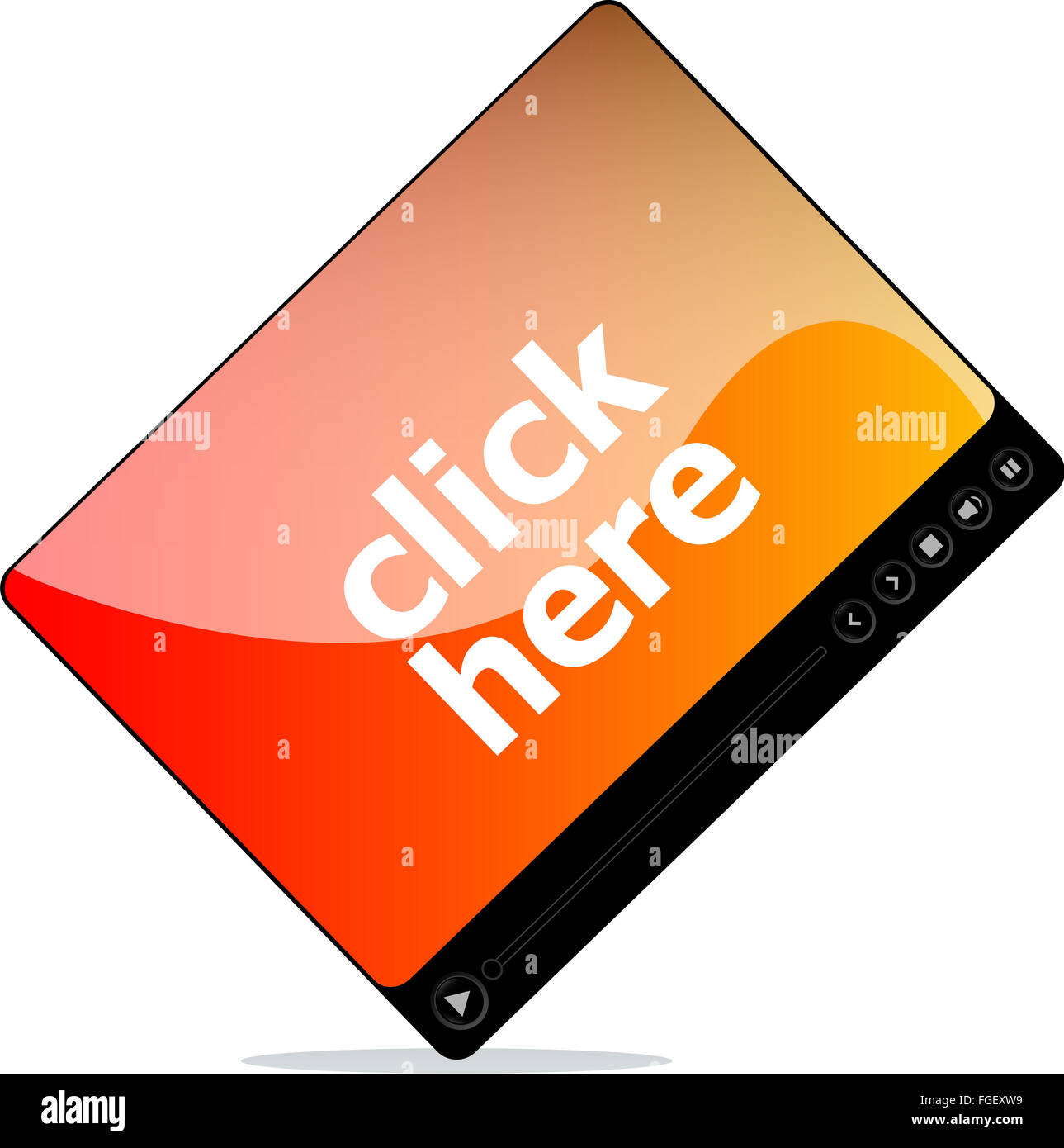 Film vidéo avec media player cliquez ici sur parole Banque D'Images
