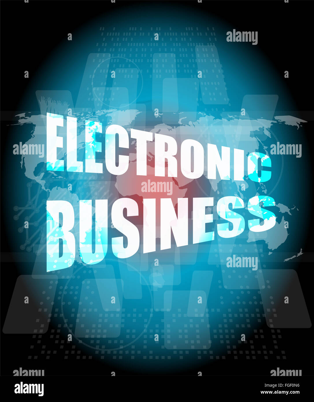 Mot d'affaires électroniques sur écran tactile numérique Banque D'Images