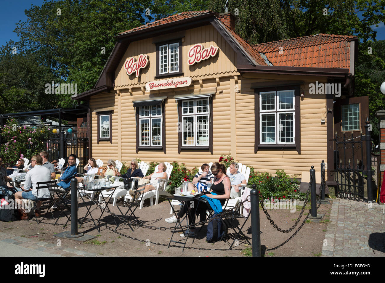 Café à la société Jardin Trädgårdsföreningen (de Göteborg), de Göteborg, de l'Ouest, la Suède, Scandinavie Gothland, Europe Banque D'Images