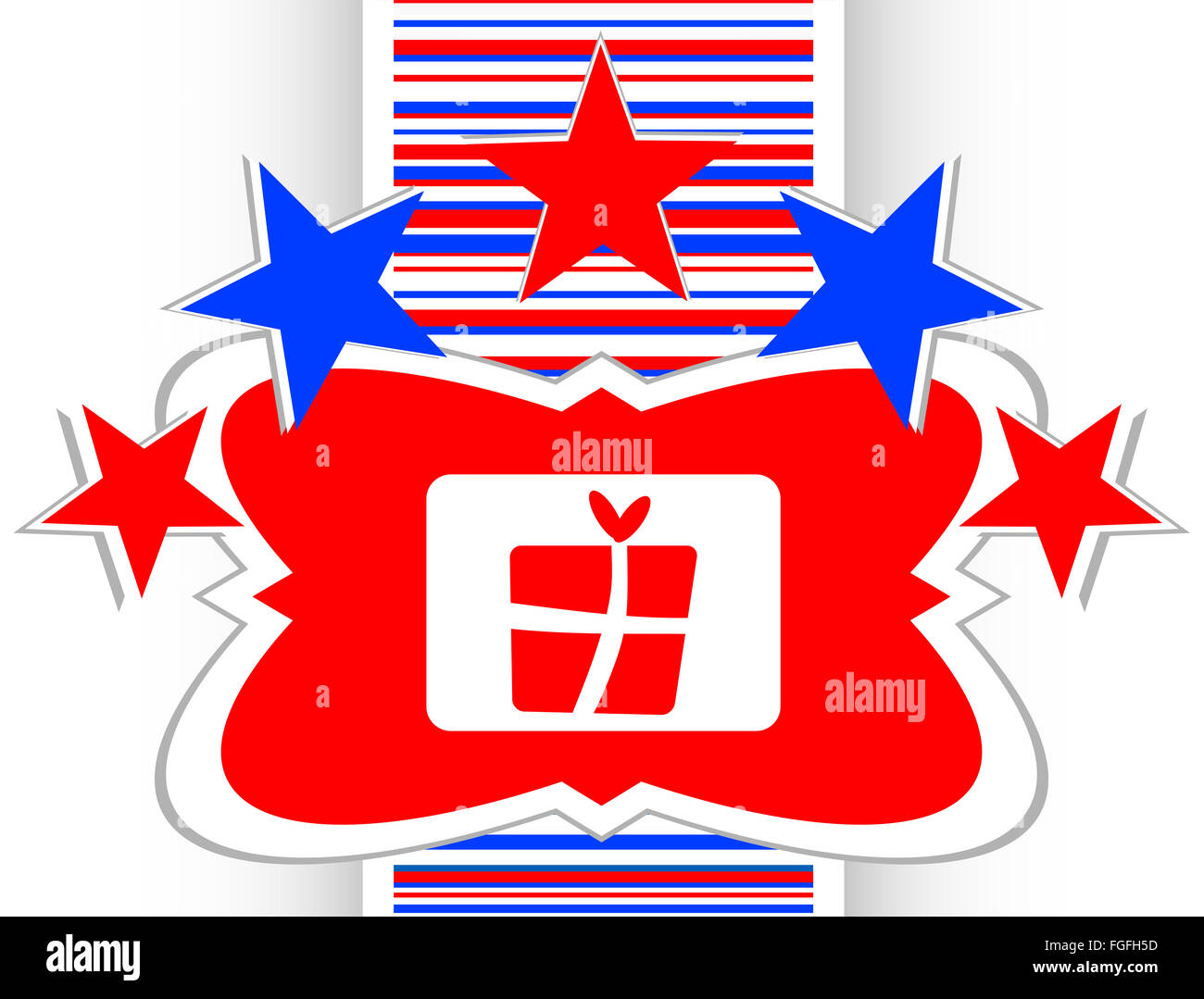 Icône cadeau - metal bouton app pour Noël et vecteur d'halloween Banque D'Images