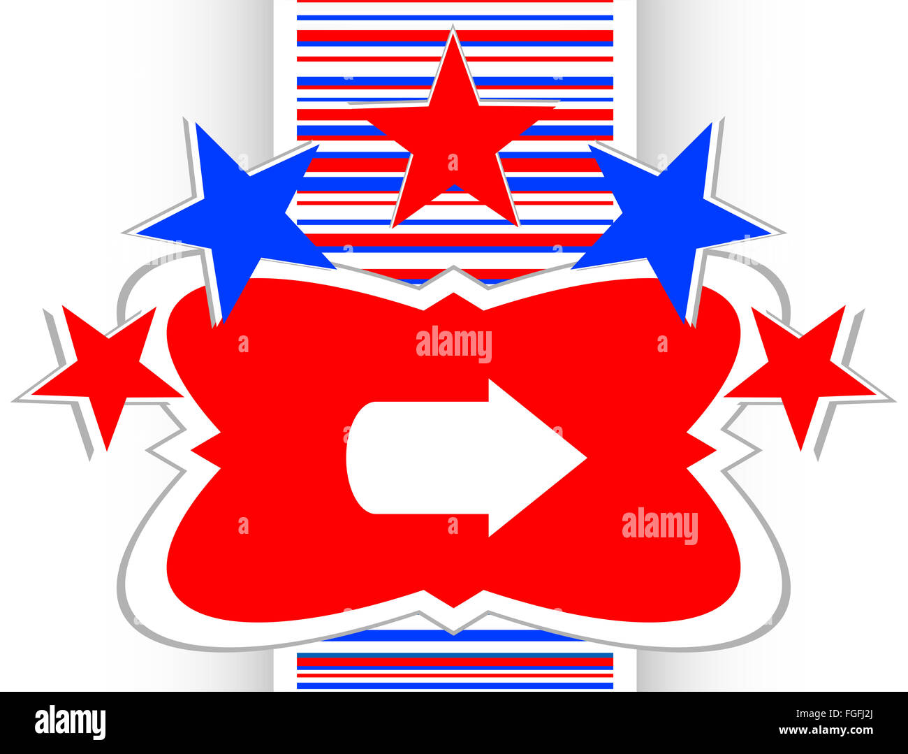 L'icône flèche bouton web isolé sur blanc Banque D'Images