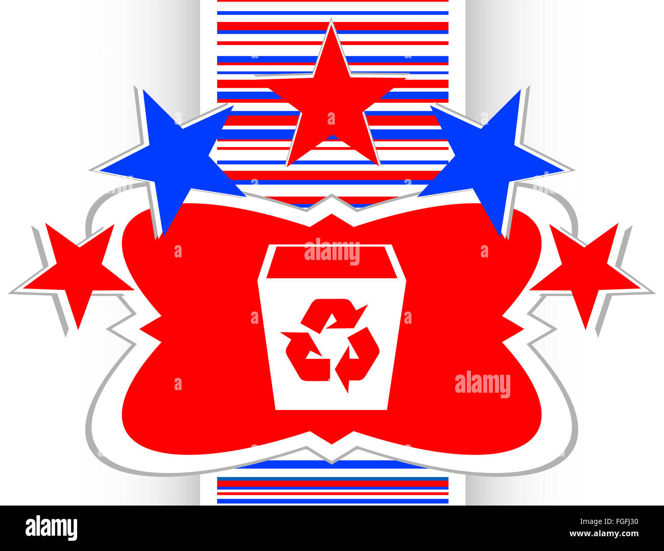 Eco corbeille icône sur fond blanc vector Banque D'Images