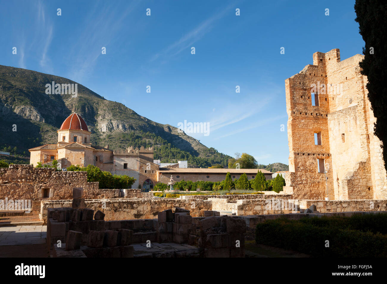 Les ruines du monastère cistercien de Saint Mary Simat de Valldigna en Espagne Banque D'Images