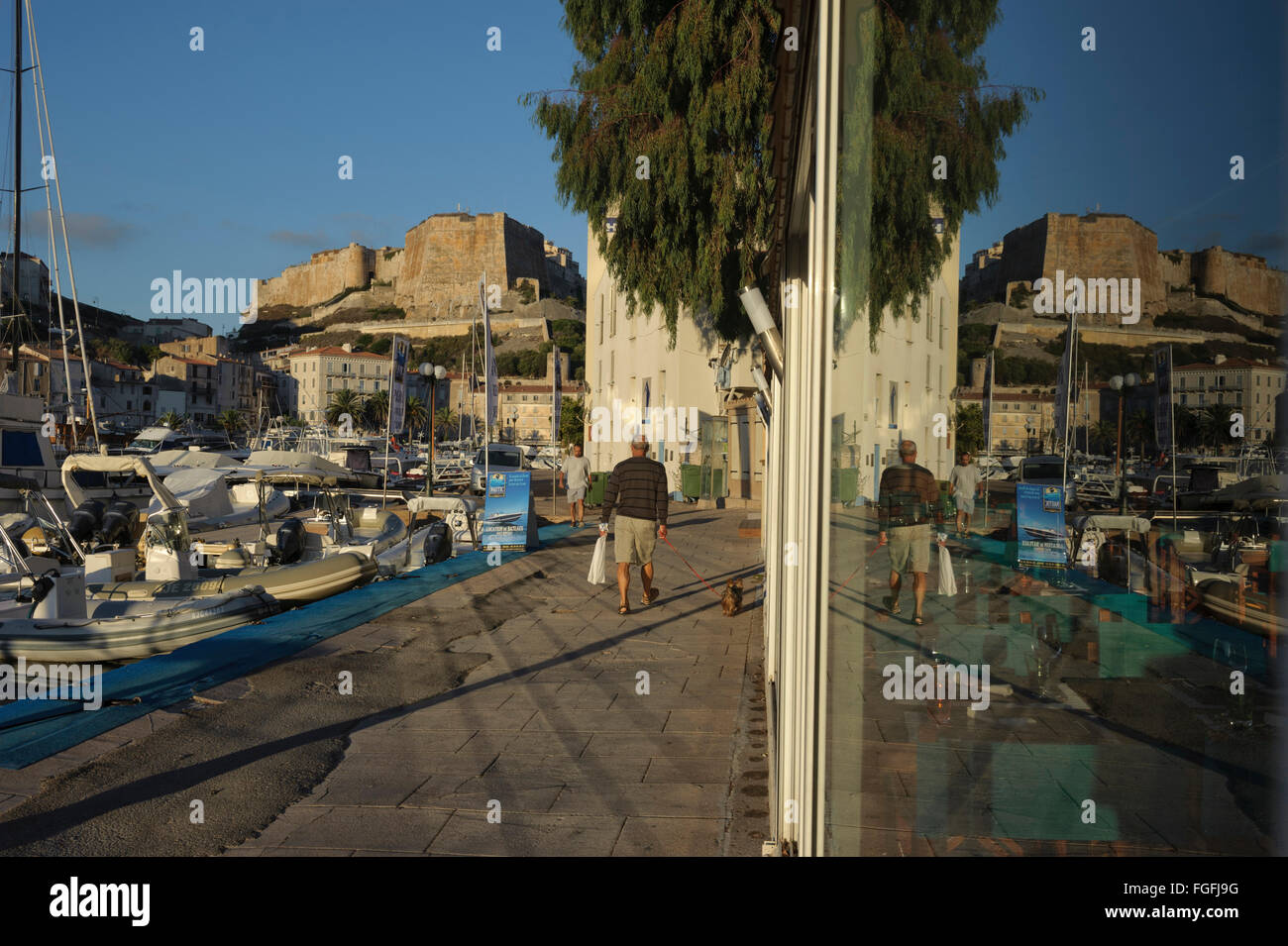 Bonifacio, port et citadelle, Corse, France Banque D'Images