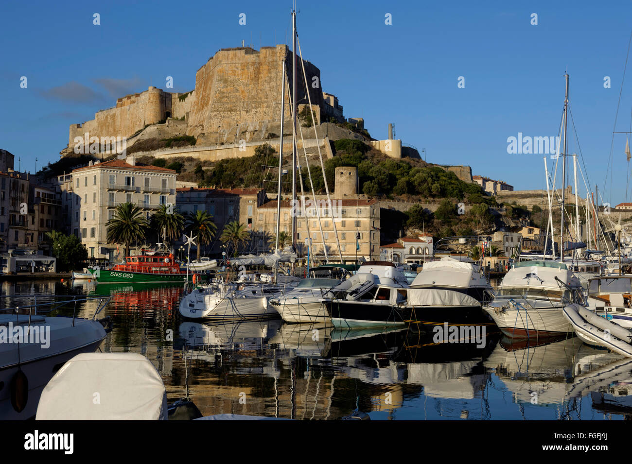 Bonifacio, port et citadelle, corse, france Banque D'Images