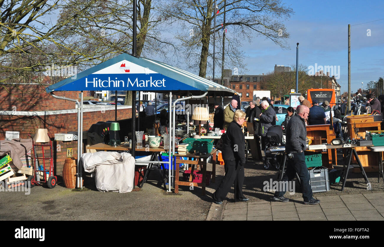 Marché de Hitchin, Hertfordshire, England, UK Banque D'Images