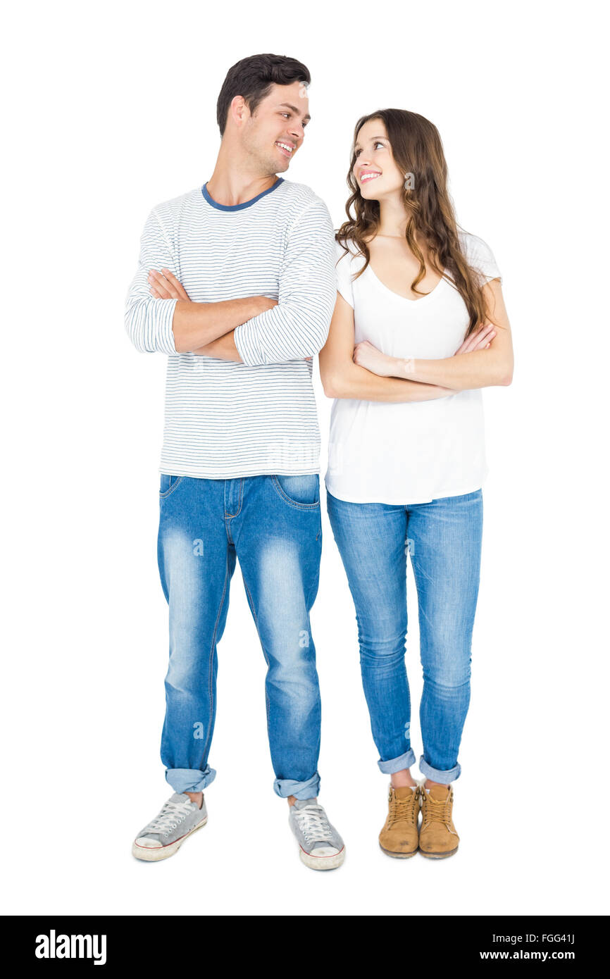 Couple avec bras croisés Banque D'Images