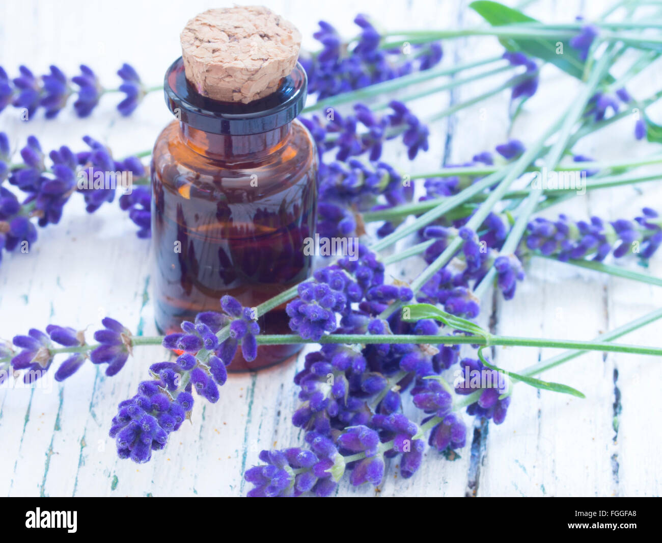 Arrangement spa lavande Banque D'Images
