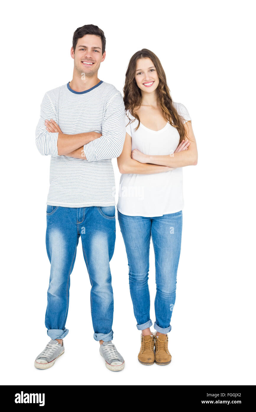 Couple avec bras croisés Banque D'Images