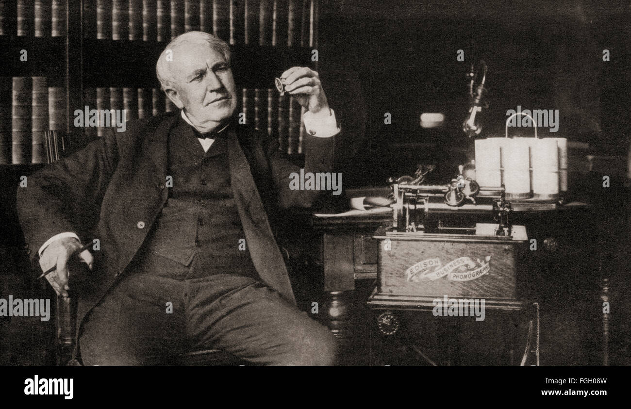 Thomas Alva Edison, 1847 - 1931. L'inventeur américain et homme d'affaires. Banque D'Images