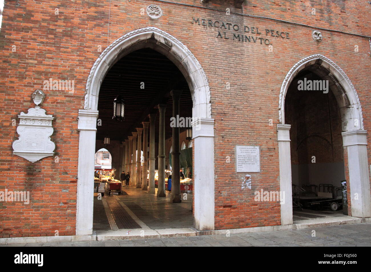 Marché aux poissons du Rialto, Campo de Pescheria, San Polo, Venise, Vénétie, Italie, Mer Adriatique, de l'Europe Banque D'Images