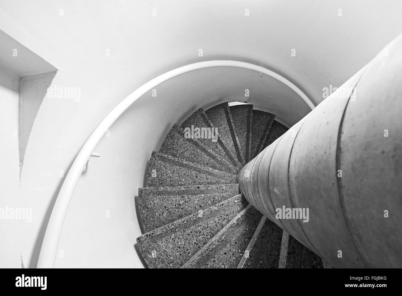 Escalier en spirale avec effet vertigineux Banque D'Images
